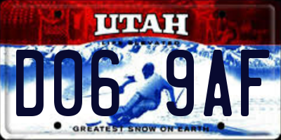 UT license plate D069AF