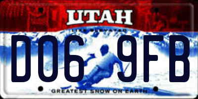 UT license plate D069FB