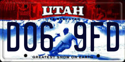 UT license plate D069FD