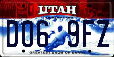 UT license plate D069FZ