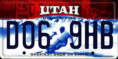 UT license plate D069HB