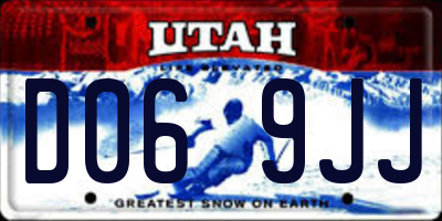 UT license plate D069JJ