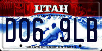 UT license plate D069LB