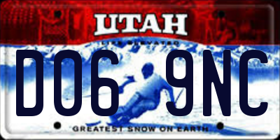 UT license plate D069NC