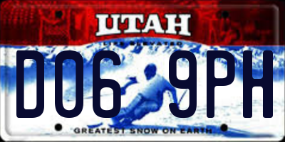 UT license plate D069PH