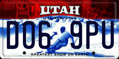 UT license plate D069PU