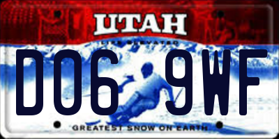 UT license plate D069WF