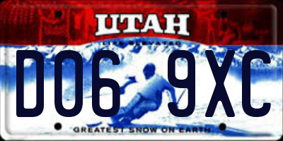 UT license plate D069XC