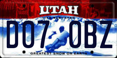 UT license plate D070BZ