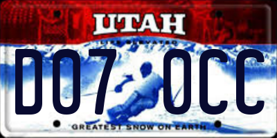 UT license plate D070CC