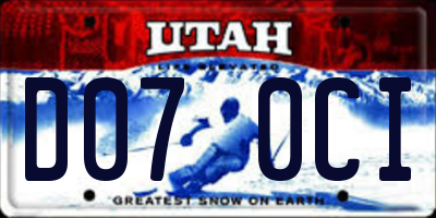 UT license plate D070CI