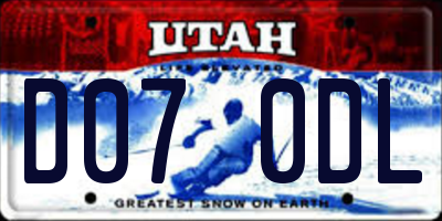 UT license plate D070DL