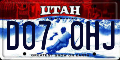 UT license plate D070HJ