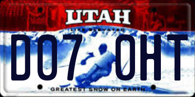 UT license plate D070HT