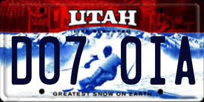UT license plate D070IA