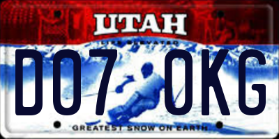 UT license plate D070KG