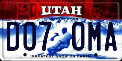 UT license plate D070MA