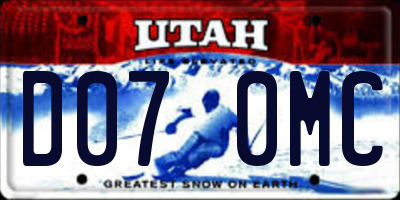UT license plate D070MC