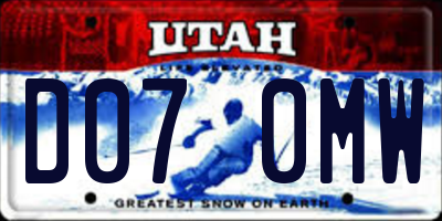UT license plate D070MW