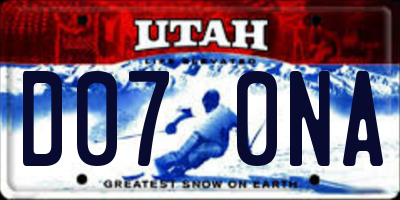 UT license plate D070NA