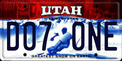 UT license plate D070NE