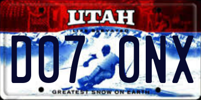 UT license plate D070NX