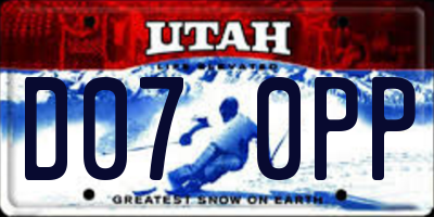 UT license plate D070PP