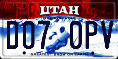 UT license plate D070PV