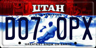 UT license plate D070PX