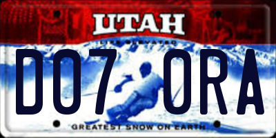 UT license plate D070RA