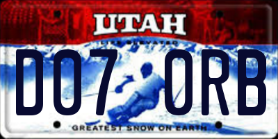 UT license plate D070RB