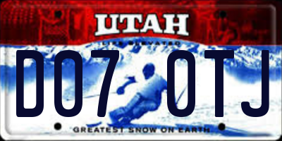 UT license plate D070TJ