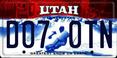 UT license plate D070TN