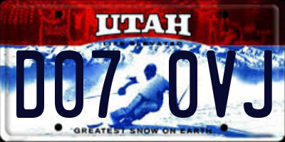 UT license plate D070VJ