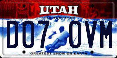 UT license plate D070VM