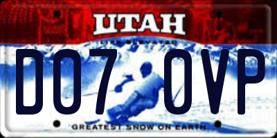 UT license plate D070VP