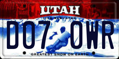 UT license plate D070WR