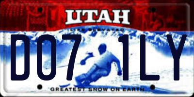 UT license plate D071LY