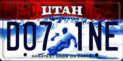 UT license plate D071NE