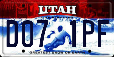 UT license plate D071PF