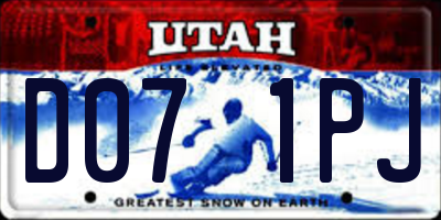 UT license plate D071PJ
