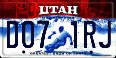 UT license plate D071RJ