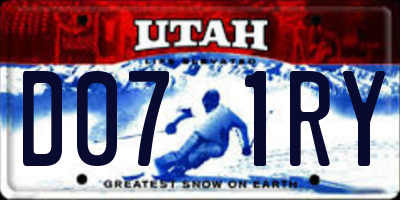 UT license plate D071RY