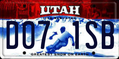 UT license plate D071SB
