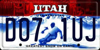 UT license plate D071UJ