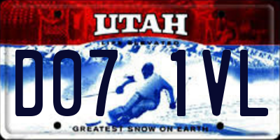 UT license plate D071VL