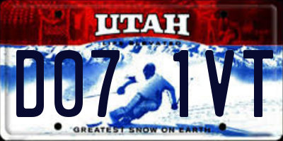 UT license plate D071VT