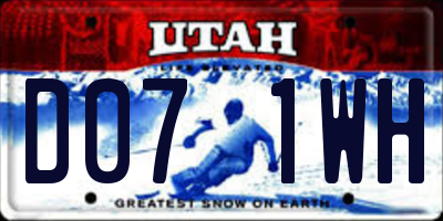 UT license plate D071WH