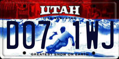 UT license plate D071WJ