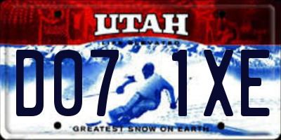 UT license plate D071XE